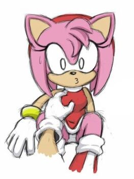 amy_rose awkward bare_legs boots dress embarrassed eyelashes flat_chest gloves grabbing_another's_breast groping legs medium_hair panties pink_fur pink_hair pov red_dress sega sitting sonic_(series) sonic_the_hedgehog underwear white_panties