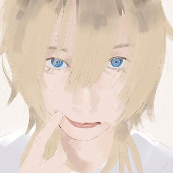 bukito chainsaw_man fami_(chainsaw_man) famine_devil_(chainsaw_man) forced_smile highres nervous_sweating sweat