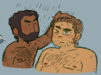 >:( ._. 2boys bara beard_over_mouth blush_stickers brown_hair couple cropped_torso dark-skinned_male dark_skin deformed facial_hair forked_eyebrows joseph_(scott_pilgrim) male_focus medium_sideburns multiple_boys nipples nude null_(mr_not_null) scott_pilgrim_(series) scott_pilgrim_takes_off short_hair sideburns_stubble sketch skinny sparse_stubble stephen_stills stubble thick_chest_hair thick_eyebrows v-shaped_eyebrows very_hairy washing_another washing_hair wet wet_hair yaoi