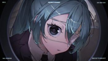 1girl animated artistic_error blinking close-up error_message eyepatch hatsune_miku heart heart-shaped_pupils looking_at_viewer monitoring_(vocaloid) solo symbol-shaped_pupils tagme video vocaloid