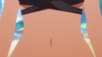 1girl animated animated_gif bikini black_bikini bouncing_breasts breast_focus breasts dark-skinned_female dark_skin kurobe_natsumi medium_breasts screencap senpai_ga_uzai_kouhai_no_hanashi swimsuit