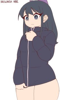 1girl animated animated_gif bare_shoulders bikini black_eyes black_hair black_jacket bouncing_breasts breasts bright_pupils brownish_hare cleavage closed_eyes closed_mouth commentary cowboy_shot english_commentary gold_bikini highres jacket large_breasts long_hair looking_at_viewer navel open_clothes open_jacket opened_by_self original simple_background smile solo stomach swimsuit unzipping veronica_(brownish_hare) white_background white_pupils