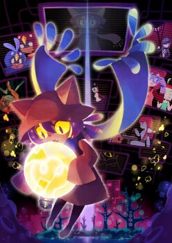 1other 5boys 6+girls alula_(oneshot) bare_tree board_game brown_coat brown_hat calamus_(oneshot) cedric_(oneshot) character_request check_character chess coat fang floating_scarf full_body george_(oneshot) goggles hachimaru_(ediciusa) hair_between_eyes hat highres holding kip_silverpoint lamplighter_(oneshot) magpie_(oneshot) multiple_boys multiple_girls niko_(oneshot) oneshot_(game) prototype_(oneshot) purple_hair red_hat rue_(oneshot) scarf screen shepherd_(oneshot) short_hair silver_(oneshot) tree yellow_eyes