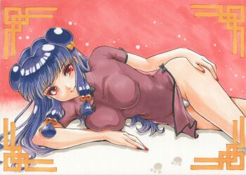Rule 34 | 1girl, chinese clothes, hair ornament, purple hair, ranma 1/2, shampoo (ranma 1/2), tagme, yellow eyes