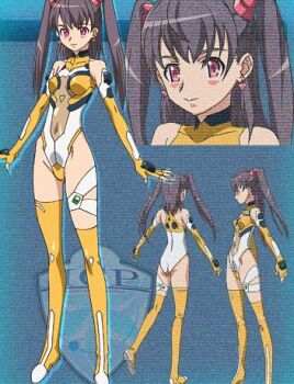 1girl ass bodysuit bougainvillea groin official_art sora_wo_kakeru_shoujo source_request
