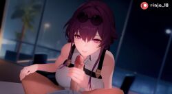 1boy 1girl 3d animated ass bouncing_breasts breasts eyewear_on_head fellatio handjob hetero honkai:_star_rail honkai_(series) interior kafka_(honkai:_star_rail) large_breasts mikumikudance_(medium) missionary oral paizuri pink_eyes purple_hair rinjo18 sex sound tagme uncensored vaginal video