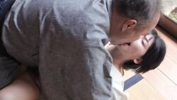 1boy 1girl age_difference animated asian black_hair blue_skirt bouncing_breasts bra bra_pull breasts breasts_out censored clothed_sex clothes_lift clothes_pull female_orgasm female_pubic_hair french_kiss functionally_nude grabbing_another&#039;s_breast groping hetero japanese_(nationality) japanese_clothes jav kimono kiss lifting_another&#039;s_clothes lying missionary moaning mosaic_censoring nipple_slip nipples no_panties nsfs-333 old old_man on_back on_floor orgasm penis pubic_hair real_life sex shirt shirt_lift short_hair short_sleeves skirt solo_focus sound spread_legs tagme tenharu_ai underwear vaginal video white_bra white_shirt yukata