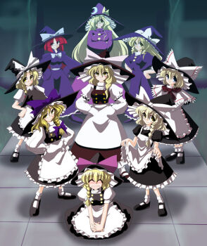 1girl blonde_hair evolution female_focus kieyza kirisame_marisa kirisame_marisa_(pc-98) lotus_land_story multiple_persona mystic_square phantasmagoria_of_dim.dream red_hair the_story_of_eastern_wonderland touhou touhou_(pc-98)