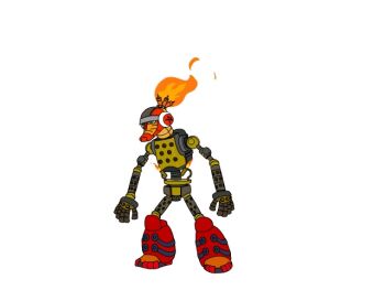 animated animated_gif artist_request fire humanoid_robot mighty_no._9 no_humans non-humanoid_robot pyrogen_(mighty_no._9) red_theme robot simple_background white_background