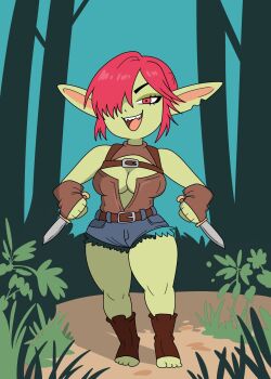 fantasy female_goblin forest goblin highres nature theuncledoomer