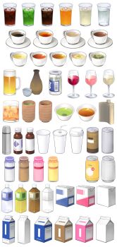 Rule 34 | alcohol, beer, beer mug, bottle, can, chawan, choko (cup), commentary request, cup, disposable coffee cup, disposable cup, drink, drink can, drink carton, drinking glass, drinking straw, food, food focus, highres, hip flask, ice, ice cube, kurarin, milk carton, mug, no humans, object focus, original, saucer, soda can, teacup, thermos, tokkuri, transparent background, water bottle, white background, wine glass, yunomi