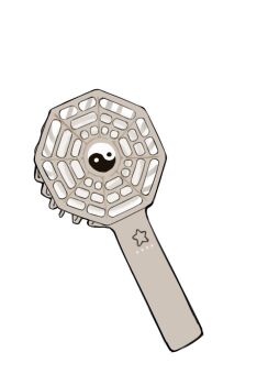 alternate_design commentary_request handheld_electric_fan highres mini-hakkero no_humans object_focus simple_background star_(symbol) still_life torinari_(dtvisu) touhou white_background yin_yang