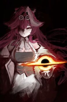 1girl black_hole bobsta01 breasts hololive hololive_english pink_hair raora_panthera virtual_youtuber yellow_eyes