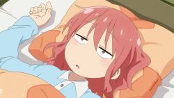 1futa 1girl after_fellatio animated bed blue_eyes blush cum cum_in_mouth english_text erection fellatio fellatio_gesture futa_with_female futanari gokkun hand_on_another&#039;s_head handjob highres kanna_kamui kobayashi-san_chi_no_maidragon kobayashi_(maidragon) loli long_hair looking_at_viewer moaning morning_wood multicolored_hair on_bed bad_tag oral pajamas penis purple_hair red_eyes red_hair sadieyule shirt sleeping swallowing tagme two-tone_hair uncensored video waking_up