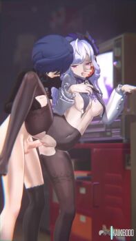 1futa 1girl 3d animated artist_name belle_(zenless_zone_zero) black_nails black_pantyhose blue_hair bottomless bouncing_breasts breasts completely_nude covered_navel cowgirl_position detached_sleeves finger_in_another&#039;s_mouth fingerless_gloves fingernails futa_with_female futanari girl_on_top gloves grabbing_another&#039;s_breast green_eyes groping holding_hands indoors interlocked_fingers kaikibooo kiss large_breasts long_hair looking_at_viewer moaning multiple_views navel nipples nude open_mouth pantyhose patreon_logo penis pink_eyes pointy_ears pov pov_crotch purple_hair pussy sex sex_from_behind sound spread_legs standing standing_sex straddling tagme television testicles topless_female torn_clothes torn_pantyhose twitter_logo uncensored vaginal video vivian_banshee zenless_zone_zero