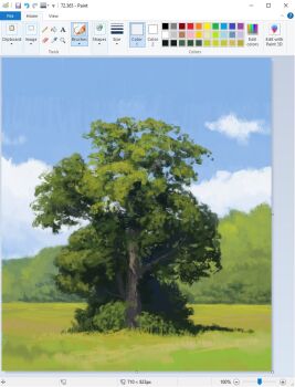 art_program_in_frame bush christian_young cloud cloudy_sky commentary day english_commentary forest grass landscape microsoft_paint_(medium) microsoft_paint_(software) nature no_humans original outdoors painterly scenery screencap shadow sky still_life tree