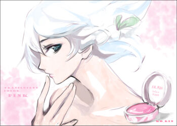 Rule 34 | 1girl, ad, blue eyes, braid, completely nude, female focus, izayoi sakuya, lips, nude, profile, short hair, solo, tima, touhou, white hair