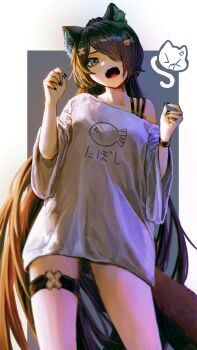 1girl animal_ears black_hair blue_eyes cat_ears erina_makina hair_over_one_eye mn374390 phase_connect tagme virtual_youtuber