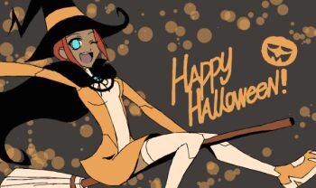 blue_eyes foxelie foxelie17 halloween hat pixiv_sample red_hair resized sari_sumdac transformers wink witch_hat