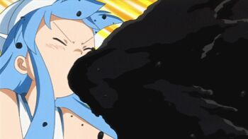 animated animated_gif blue_eyes blue_hair dress hat ikamusume ink long_hair lowres shinryaku!_ikamusume tentacle_hair