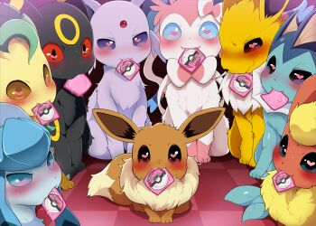 6+girls absurdres black_eyes black_fur blue_eyes blue_fur brown_eyes dagasi eevee espeon flareon furry gen_1_pokemon gen_2_pokemon gen_4_pokemon gen_6_pokemon glaceon heart heart-shaped_pupils highres jolteon leafeon multiple_girls nintendo pink_fur pokemon pokemon_(creature) purple_fur red_eyes red_fur source_request sylveon symbol-shaped_pupils tagme umbreon vaporeon yellow_fur