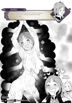 breasts dreaming edelgard_von_hresvelg female_pubic_hair fire_emblem fire_emblem:_three_houses imagining lemonfiti monica_von_ochs monochrome nintendo nipples nude pubic_hair tagme yuri