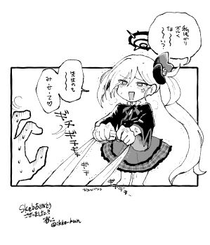 1girl absurdres anger_vein angry arms_up artist_name blue_archive blush commission embarrassed flower greyscale hair_between_eyes hair_flower hair_ornament half-closed_eyes halo heart highres ichikko_(ikko_kun) jacket japanese_text long_hair long_sleeves male_hand miniskirt monochrome motion_lines mutsuki_(blue_archive) neck_ribbon open_mouth outside_border outstretched_arms pov pov_hands pulling pussy_juice ribbon side_ponytail sidelocks signature skeb_commission sketch skirt solo_focus speech_bubble spoken_heart sweat talking translation_request trembling wide_sleeves