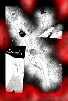 2021 absurdres age_difference ainilingus anal anal_fingering anus ass comic death_note fingering group_sex highres human_centipede kodomo_doushi l_(death_note) male_focus mello_(death_note) near_(death_note) older_male_and_younger_male orgasm orgy rectum saliva sex_party shota teenage_boy_and_younger_boy uncensored yaoi