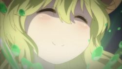 1boy 1girl animated anime_screenshot bare_legs bare_shoulders blush breasts candle cloak closed_eyes dragon_girl green_hair hat hetero horns kobayashi-san_chi_no_maidragon large_breasts long_hair looking_at_another lucoa_(maidragon) magatsuchi_shouta magic magic_circle potion purple_eyes shiny_skin short_hair shota size_difference smile summoning surprised third-party_edit very_long_hair video wind witch_hat