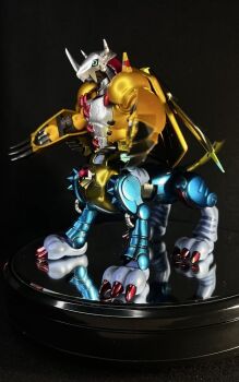 armor beta_digimon claws digimon digimon_(creature) fusion garurumon green_eyes horns omegamon pochitama03 spikes wargreymon