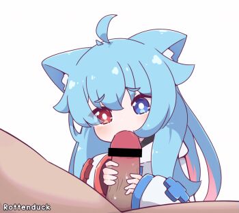 1boy 1girl ahoge animal_ear_fluff animated animated_gif bar_censor blue_eyes blue_hair censored fellatio hetero huge_filesize kurotofu large_variant_set loli long_hair long_sleeves looping_animation multicolored_hair oral original penis penis_grab pink_hair red_eyes streaked_hair two-tone_hair variant_set