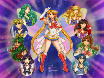 6+girls aino_minako aqua_choker aqua_eyes aqua_hair aqua_sailor_collar arm_at_side arm_up arms_at_sides asymmetrical_bangs back_bow bare_legs bishoujo_senshi_sailor_moon black_hair black_sailor_collar blonde_hair blue_choker blue_eyes blue_hair blue_sailor_collar boots bow brown_hair brown_lips butterfly_wings choker clenched_hand closed_mouth collarbone covered_navel daekazu dark-skinned_female dark_skin double_bun earrings elbow_gloves full_body gloves green_choker green_eyes green_hair green_sailor_collar grin hair_between_eyes hair_bobbles hair_bow hair_bun hair_ornament hand_on_own_hip hand_up heart heart_choker heart_necklace high_ponytail hino_rei holding holding_ofuda holding_staff holding_sword holding_weapon inner_senshi insect_wings jewelry kaiou_michiru kino_makoto lips lipstick long_hair looking_at_viewer looking_to_the_side magical_girl makeup meiou_setsuna miniskirt mizuno_ami multicolored_skirt multiple_girls naughty_face neck necklace non-web_source ofuda orange_choker orange_sailor_collar outer_senshi parted_bangs parted_lips pink_lips pleated_skirt ponytail purple_choker purple_eyes purple_hair purple_lips purple_sailor_collar red_boots red_bow red_choker red_eyes red_lips red_sailor_collar sailor_collar sailor_jupiter sailor_mars sailor_mercury sailor_moon sailor_neptune sailor_pluto sailor_saturn sailor_senshi_uniform sailor_uranus sailor_venus see-through_clothes see-through_sleeves short_hair short_sleeves skirt sleeveless smile staff standing straight_hair super_sailor_moon sword ten&#039;ou_haruka tiara tomoe_hotaru tsukino_usagi twintails upper_body v very_long_hair weapon white_bow white_gloves wings yellow_choker
