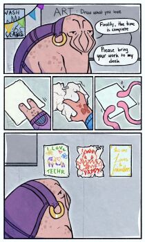 alien child's_drawing class classroom elcor hanar happyhumannoises highres krogan mass_effect_(series) teacher tumblr