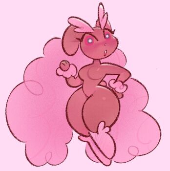alternate_color breasts curvy cute_expression female fluffy fluffy_fur furry gen_4_pokemon lopunny nintendo no_nipples personification pink_fur pokemon pokemon_(creature) shgrcube shiny_pokemon tagme talking thick_thighs thighs wide_hips