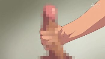 10s 1boy 1girl 2018 age_difference animated animated_gif censored chie_(nee_shiyo) dark-skinned_female dark_skin erection handjob kazu_(nee_shiyo) large_penis nee_shiyo older_male_and_younger_female penis queen_bee_(animation_studio) size_difference tagme tan teacher teacher_and_student