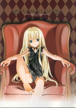 Rule 34 | 00s, bare shoulders, barefoot, blonde hair, evangeline a.k. mcdowell, feet, highres, mahou sensei negima!, miyashita miki, nail polish, soles, toes, vampire