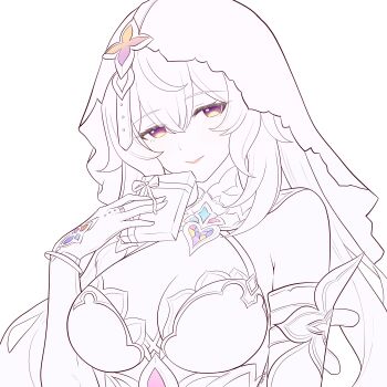 Rule 34 | 1girl, absurdres, bare shoulders, black swan (honkai: star rail), box, breasts, cleavage, closed mouth, commentary, english commentary, gift, gift box, highres, holding, holding gift, honkai: star rail, honkai (series), large breasts, looking at viewer, multicolored eyes, purple eyes, samlatte, sketch, smile, solo, two-tone eyes, unfinished, upper body, yellow eyes