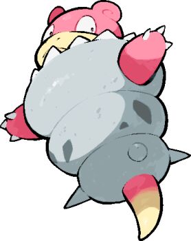 closed_mouth commentary_request full_body gen_1_pokemon kawaanago lowres mega_pokemon mega_slowbro nintendo no_humans outstretched_arms pokemon pokemon_(creature) pokemon_focus shell slowbro solo spikes spread_arms transparent_background