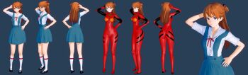 1girl 3d artist_request ass blue_eyes bodysuit breasts brown_hair highres huge_ass interface_headset_(evangelion) lips long_hair looking_at_viewer mecha_pilot_suit medium_breasts neon_genesis_evangelion plugsuit_(evangelion) red_bodysuit reference_sheet school_uniform sideboob simple_background skirt souryuu_asuka_langley standing tokyo-3_middle_school_uniform two_side_up very_long_hair wide_hips