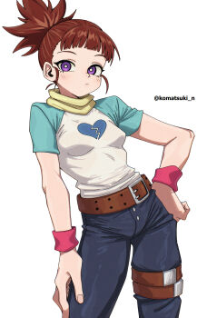 brown_hair digimon digimon_tamers hair_ornament hairpin komatsuki_n long_hair looking_at_viewer makino_ruki ponytail purple_eyes