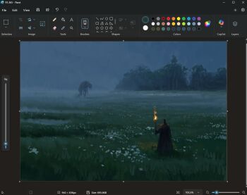 Rule 34 | 1other, art program in frame, christian young, creature, dark, flower, forest, holding, holding torch, meadow, microsoft paint (medium), microsoft paint (software), nature, night, original, painterly, screencap, slouching, standing, torch, tree, walking, white flower