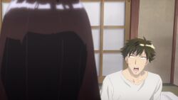 1boy 2girls aikawa_sousuke alarm_clock all_fours animated anus apartment apron arm_on_own_head ass bed_sheet black_thighhighs blue_sky blush book bookshelf bra breasts brown_eyes brown_hair cleavage clock cloud cloudy_sky crossed_arms dot_nose ears female_ejaculation female_pubic_hair fingering grabbing_another&#039;s_breast green_eyes groping groping_breast indoors interior japanese_text joshi_ochi!_2-kai_kara_onnanoko_ga_futte_kita kiss large_breasts long_hair matching_hair/eyes moaning multiple_girls navel nipples pajamas panties pants pillow pink_bra pink_panties pubic_hair shimizu_yuki_(joshi_ochi!_2-kai_kara_onnanoko_ga_futte_kita) shirt shoes short_hair sky sleep_molestation sleeping sliding_doors sound stairs t-shirt tagme teeth television thighhighs tissue tissue_box tree uncensored underwear unyuu_sunao upper_teeth_only very_long_hair video