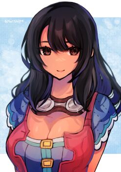 1girl absurdres black_hair breasts brown_eyes cleavage hart_yuki highres long_hair sharla_(xenoblade) solo upper_body xenoblade_chronicles_(series) xenoblade_chronicles_1