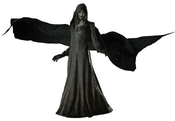 1girl brown_hair capcom cape cassandra_dimitrescu female_focus highres resident_evil resident_evil_village solo