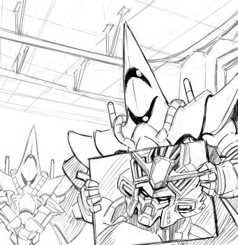 Rule 34 | gundam, gundam 0083, gundam gp-02 physalis, hambrabi, holding, holding mirror, hospital, indoors, kin-san (sasuraiga), looking at viewer, mecha, meme, metal gear (series), metal gear solid v: the phantom pain, mirror, mobile suit, monochrome, nine years in a coma (meme), no humans, one-eyed, ootsuka akio, parody, reflection, robot, scene reference, science fiction, v-fin, voice actor connection, zeta gundam