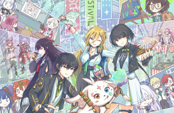 Rule 34 | 1boy, 3girls, abby (wuthering waves), absurdres, aemeath (wuthering waves), augusta (wuthering waves), black gloves, black hair, black jacket, blonde hair, breasts, carlotta (wuthering waves), cartethyia (wuthering waves), chisa (wuthering waves), ciaccona (wuthering waves), closed mouth, commentary request, cotton candy, cup, dress, dual persona, encore (wuthering waves), female rover (perpetual spark) (wuthering waves), female rover (wuthering waves), fingerless gloves, food, gloves, hair between eyes, highres, holding, holding cup, holding food, iuno (wuthering waves), jacket, jinhsi (wuthering waves), long hair, luuk herssen (wuthering waves), lynae (wuthering waves), male rover (perpetual spark) (wuthering waves), male rover (wuthering waves), medium breasts, mornye (wuthering waves), mortefi (wuthering waves), multiple girls, one eye closed, parted lips, phrolova (wuthering waves), rover (wuthering waves), school festival, shaved ice, smile, tacet mark (wuthering waves), tolo suzuki, white dress, wuthering waves, yellow eyes, zhezhi (wuthering waves)