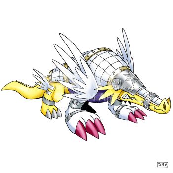 ammit armadimon armor claws colored_skin crocodilian digimental_of_light digimon digimon_(creature) dry_designs feathers highres mask monster oridigi sharp_teeth tail teeth yellow_scales yellow_skin