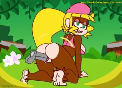 1boy 1girl 2021 20s animated arms_behind_back blonde_hair bouncing_breasts breasts clothes_lift dixie_kong dixie_kong_animation_(minus8) donkey_kong_(series) donkey_kong_country flower furry furry_with_furry furry_with_non-furry green_eyes hat interspecies jungle large_breasts long_hair midriff minuspal monkey monkey_feet monkey_girl music nature nintendo open_mouth ponytail pussy_grip rareware sex sound spooning stomach_bulge tagme underboob unworn_clothes vaginal video