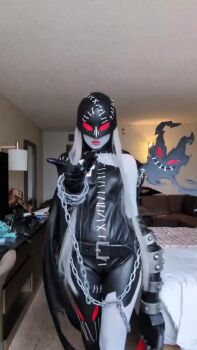 animated cosplay demon demon_girl digimon digimon_(creature) ladydevimon ladydevimon_(cosplay) long_hair mask photo_(medium) real_life tagme tiffany_gordon video
