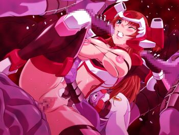 1girl 4boys blush breasts censored clenched_teeth double_handjob game_cg gan-chan_(artist) gangbang gloved_handjob gloves group_sex handjob hetero hitozuma_sentai_aisaiger large_breasts long_hair magical_girl morisaki_miku mosaic_censoring multiple_boys nipples non-web_source official_art penis pussy rape red_hair saiger_rose sex solo_focus sweat teeth thighhighs torn_clothes vaginal variant_set wince